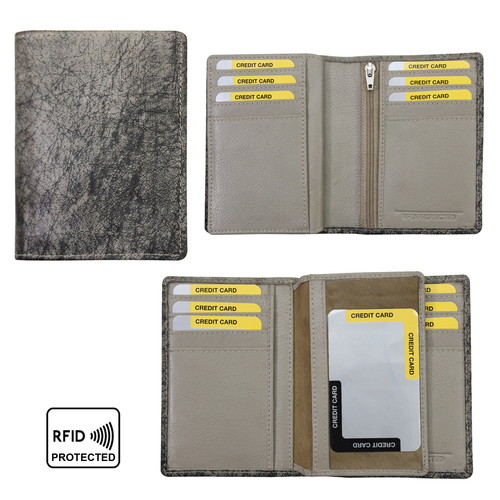 Men Genuine Leather Bifold Standing Wallet