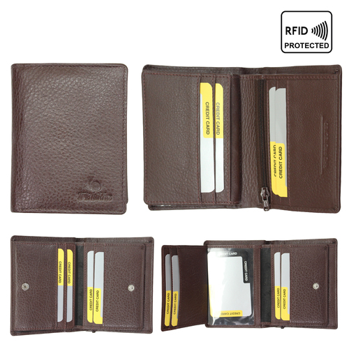 Genuine Leather Standing Bifold Wallet For Men Design: Trendy