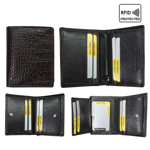 RFID Leather Standing Wallet For Men