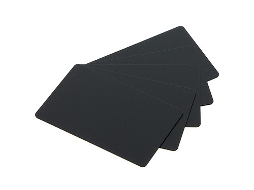Plain Black PVC Mat Cards (Evolis)