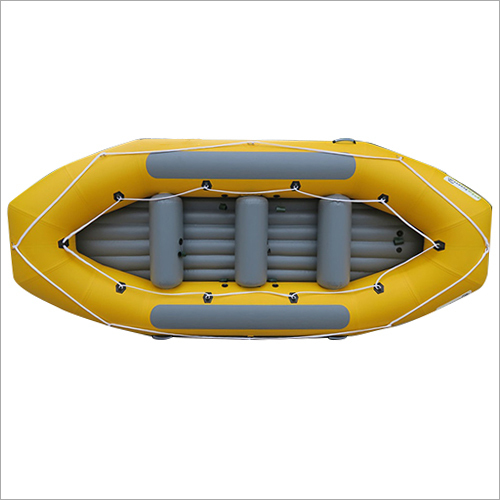 Portable Inflatable Boat, Yellow Raft Tube And Grey Air Floor, Raft Boat With 280Cm Capacity: 390Kg