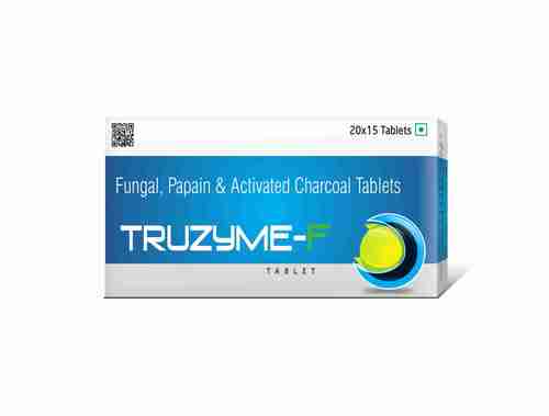 Truworth Truzyme-f (Fungal, Papain & Activated Charcoal Tablet By TRUWORTH HEALTHCARE