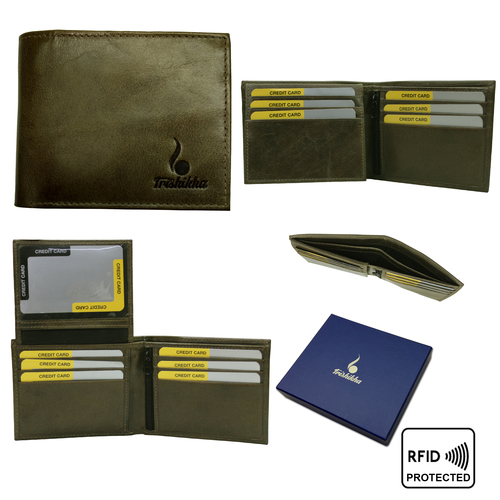 Men Genuine Leather Bifold Slim Wallet