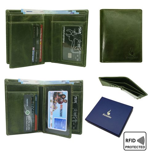 Men leather RFID Standing Wallet