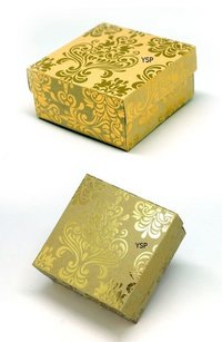 Printed Gift Box - Cardboard Material, Square Shape, Glossy Finish, Eye-catchy Golden Color | Alluring Patterns, Crush-proof Edges, Customizable Printing 