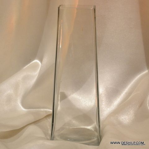 LONG GLASS CLEAR FLOWER VASE