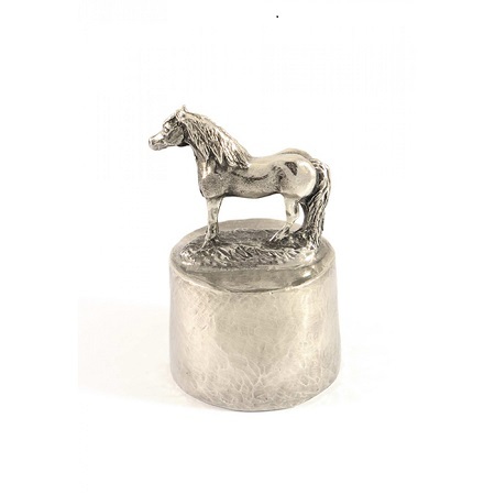 Beautiful Horse Urn Silver Tin