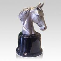 Beautiful Horse Urn Silver Tin
