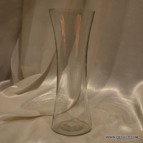 CLEAR FINISH GLASS FLOWER VASE