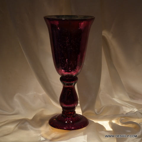CrystalSilva Decorative Pillar Candle Vessel