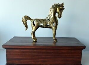 Brass Horse on Top Cremation Urn Funeral