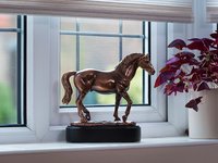 Brass Horse on Top Cremation Urn Funeral