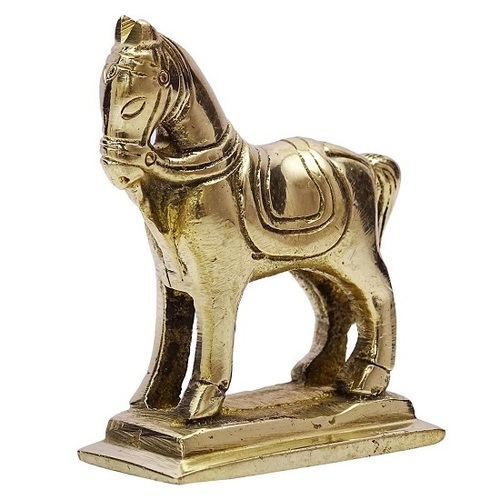 Urn Handcrafted Brass Metal Figure Gold Horse Sculpture Home Decor Gift