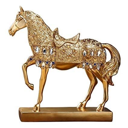 Golden Walking Horse Statue for Wealth