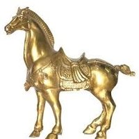 Golden Walking Horse Statue for Wealth