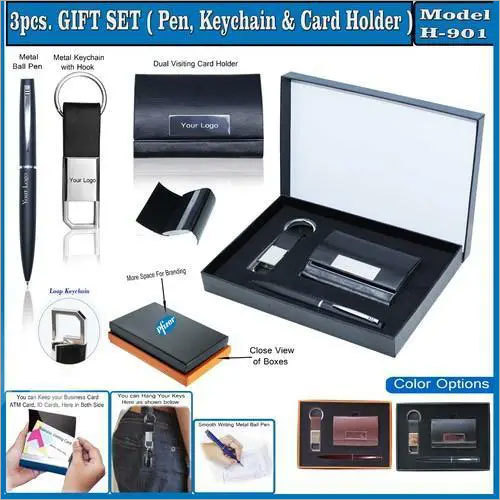 Gift Set - Metal and Leather, 16x12x4cm Box | Elegant Design, Practical Items, Personalized Option
