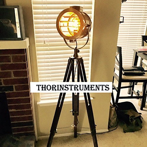 Collectible Designer/'s Antique Brass Floor Lamp Spot Light with Brown Tripod .