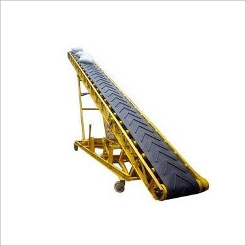 Bag Stacker Conveyor Belt - Mild Steel, Black & Yellow, 220-240 Volt | Versatile Conveyor for Heavy Loads, Low Operational Cost, Flexible Path