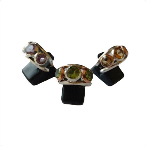 Amethyst Peridot Citrine Ring