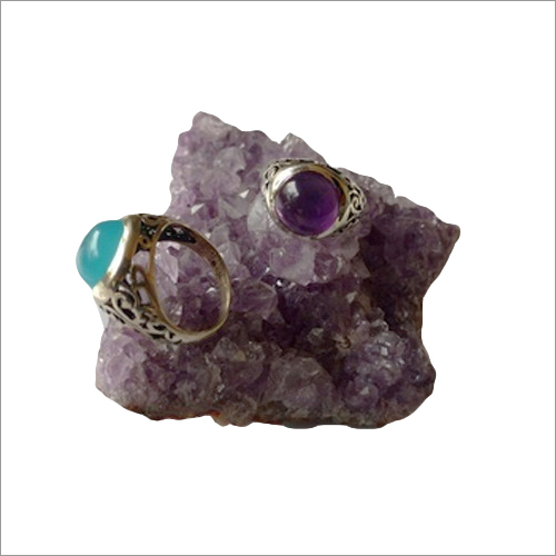 Chalcedony And Amethyst Ring