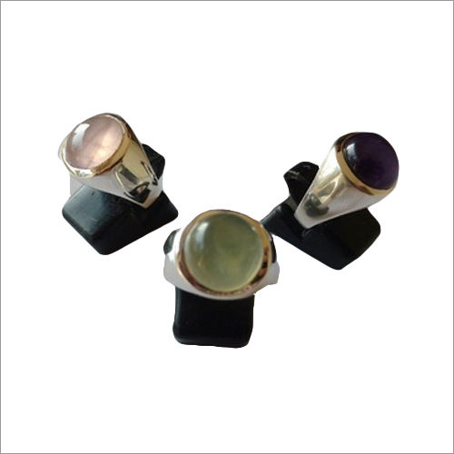 Rose Quartz Prehnite And Amethyst Stone Ring