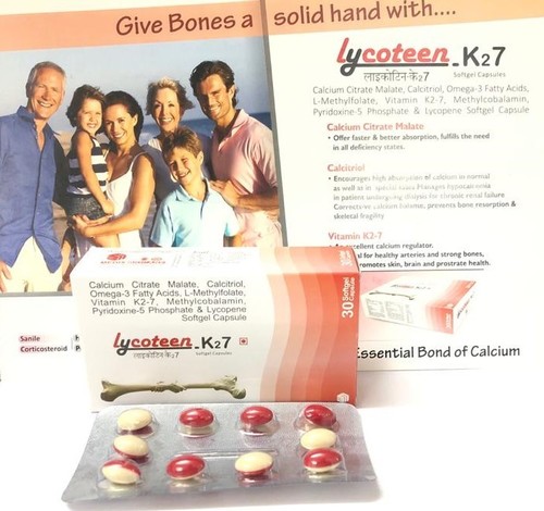 Calcium Citrate Malate, Calcitriol, Omega-3 Fatty Acids, L-Methylfolate, vitamin K2-7, Methylcobalamin, Pyridoxine-5 Phosphate & Lycopene Softgel Capsule Calcium Citrate Malate, Calcitriol, Omega-3 Fatty Acids, L-Methylfolate, vitamin K2-7, Methylcobalamin, Pyridoxine-5 Phosphate & Lycopene Softgel Capsule