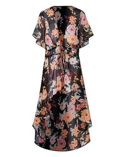 Floral Print Longline Kimono