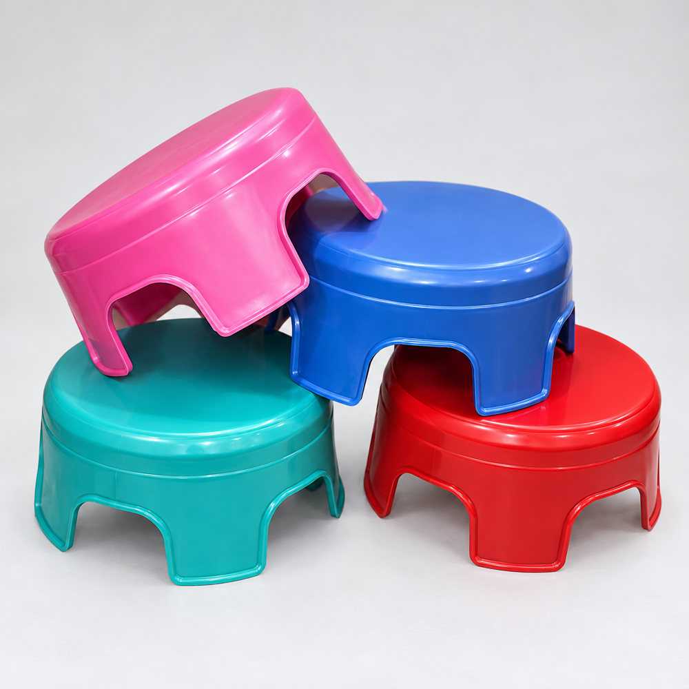 Plastic Bathroom Stool - Color: Pink