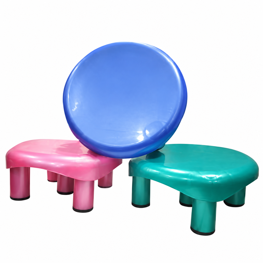 Pink Plastic Round Bathroom Stool