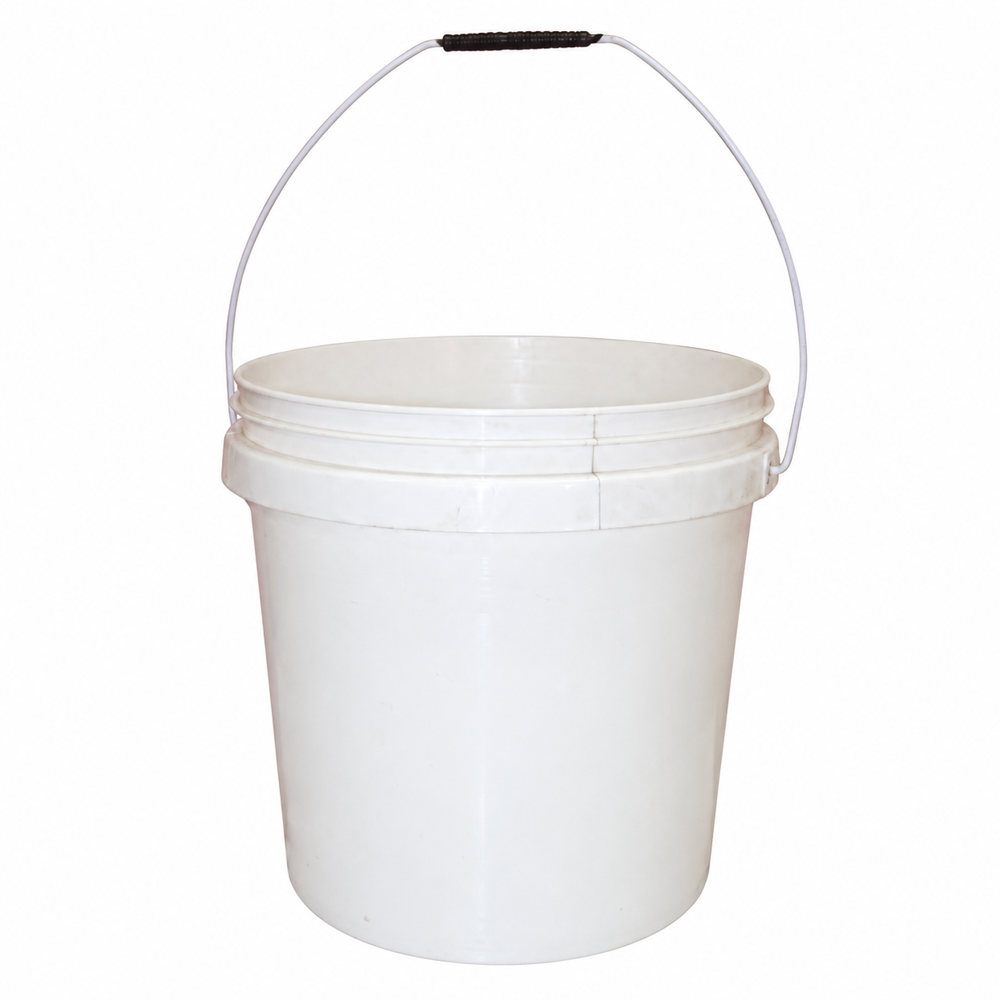 Plastic Paint Bucket - Polypropylene, 10 Kg | White, Rigid Design with D Shape Wire Handle