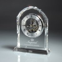 Promotional Crystal Clock - Authentic Glass Construction, Engravable Finish | Quality-tested Design For Effective Business Promotion