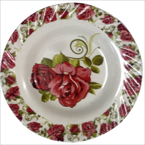 White Printed Crockery Plate