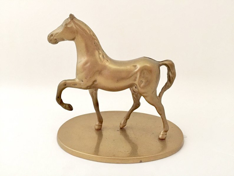 Vintage Brass Horse Statue