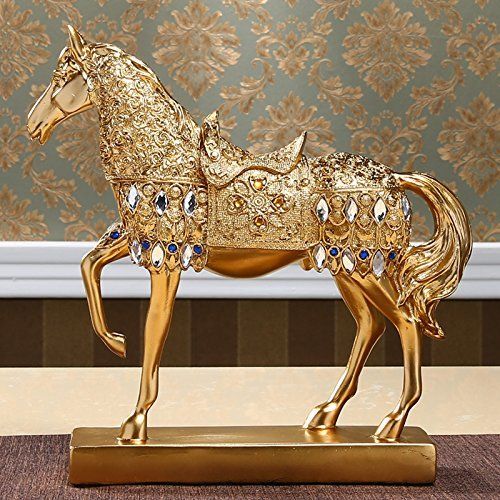 Vintage Gold Horse Statue Decorative Ornaments Home