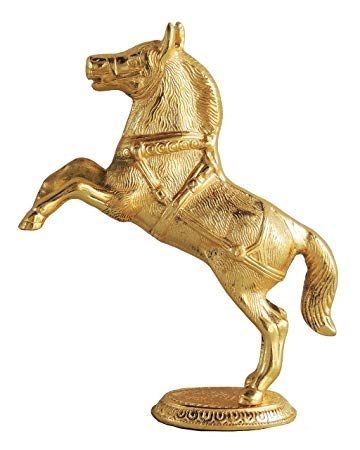 Jumping Horse Statue in Gold Finish Showpiece 25 cm