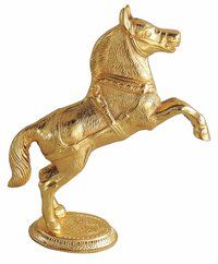 Jumping Horse Statue in Gold Finish Showpiece 25 cm