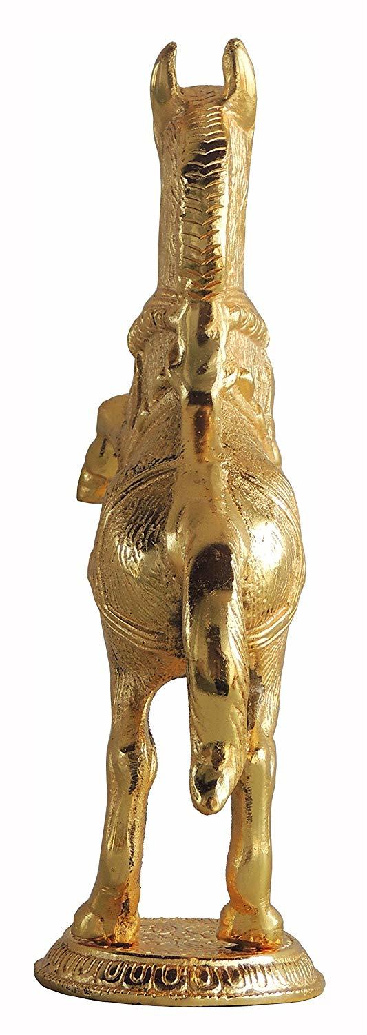 Jumping Horse Statue in Gold Finish Showpiece 25 cm