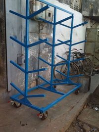 M.s. Cantilever Trolley - Heavy Duty Design, Blue Finish | Strong, Manual Power Source, 1-year Warranty, Ideal For Commercial Use