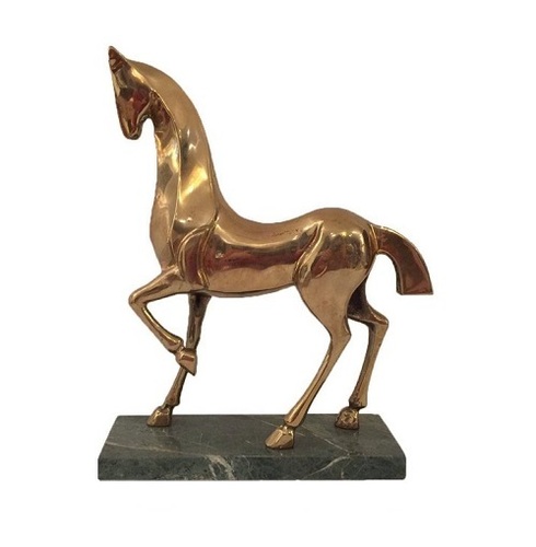Vintage Mid Century Horse Sculpture Brass