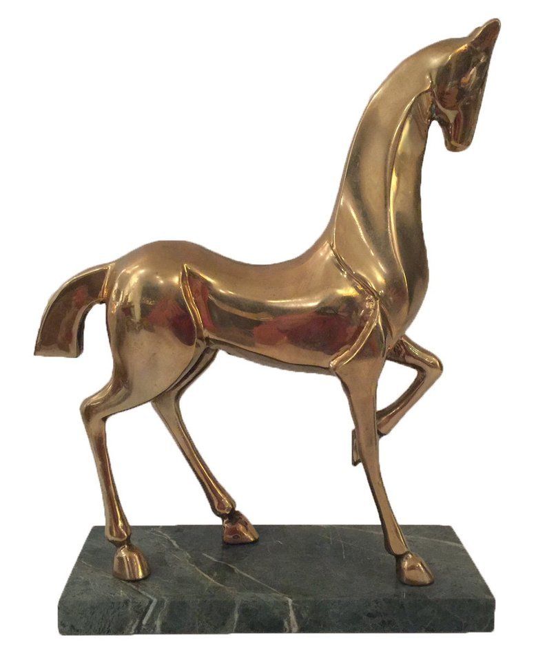Vintage Mid Century Horse Sculpture Brass