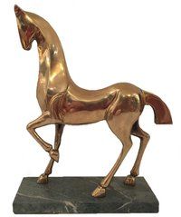 Vintage Mid Century Horse Sculpture Brass