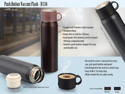 Push Button Vacuum Flask