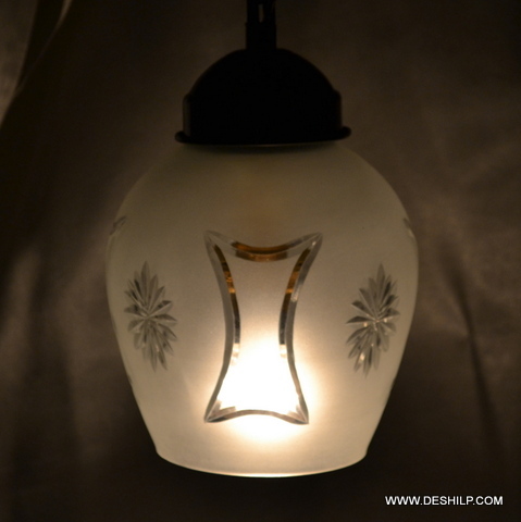 Traditional Frosted Glass Wall Hanging Lamp - Color: White