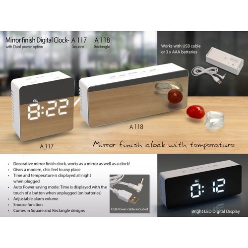 Mirror Finish Diital Clock