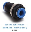 Tube to Tube Union Bulkhead - Plastic Body