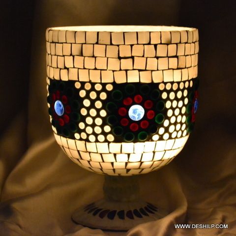 Mosaic Hurricane Shape Glass Candle Holder