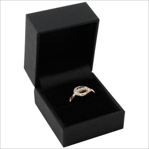 Jewelery Ring Gift Boxes - Cardboard 2x2x2 Inch Black, Velvet Interior | Elegant Design, Lightweight, Durable, Attractive Packaging