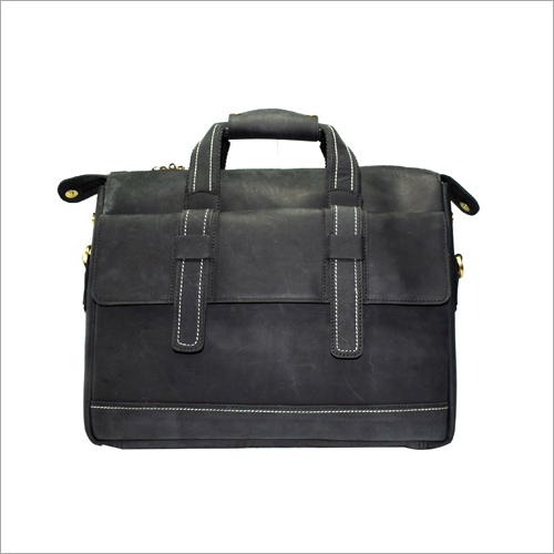 Mens Black Leather Laptop Bag