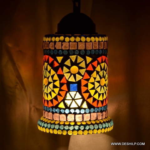Traditional Mosaic Handmade Glass Wall Hanging - Color: Multicolor