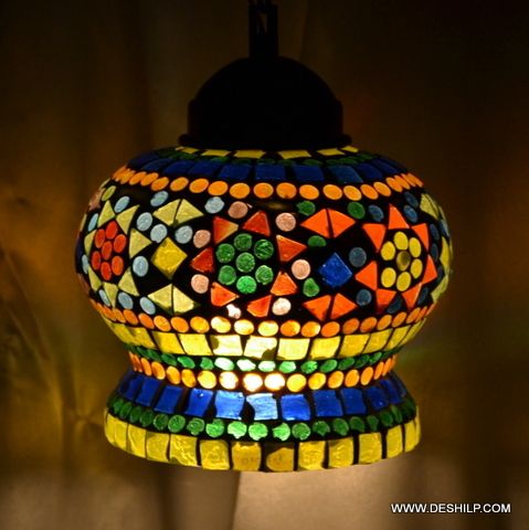 Mosaic Handmade Glass Wall Hanging Lamp